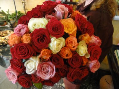 Foto Bouquet rose multicolore