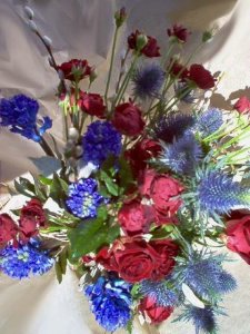 Foto  Red and Blue bouquet